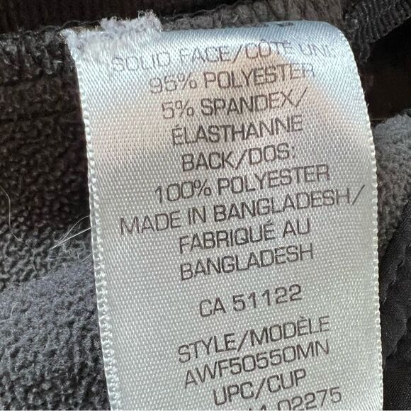 ATHLETIC WORKS Black Hooded Rain Fall Fleece Lined Zip Up Jacket Coat S - Picture 8 of 8